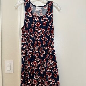 French Grey Floral Dress